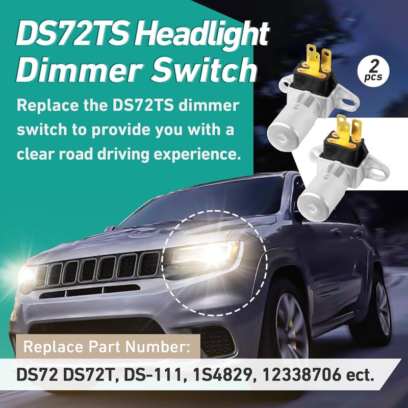Gfdoso 2Pcs DS72T DS-72 Headlight Dimmer Switch - D808 Dimmer Switch with 3 Terminal Replacement for Many Car Light Dimmer - Image 2